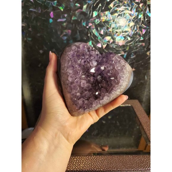 Massive 2.6lb 🔮 Amethyst Crystal Heart #1